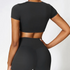 Women Short Sleeve Seamless Crop Top T-Shirt