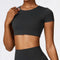Women Short Sleeve Seamless Crop Top T-Shirt