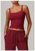 Women's 2-Piece Tank Top and Long Mid Rise Sports Pants Set