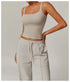 Women's 2-Piece Tank Top and Long Mid Rise Sports Pants Set