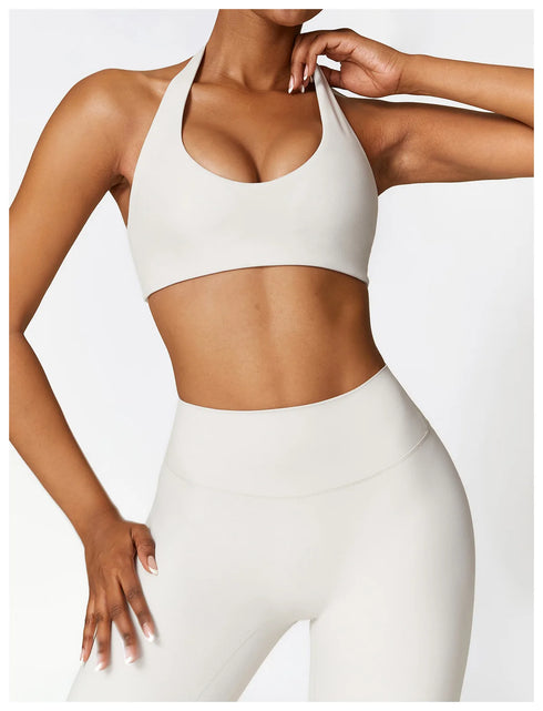 Sujetador deportivo con cuello halter para mujer