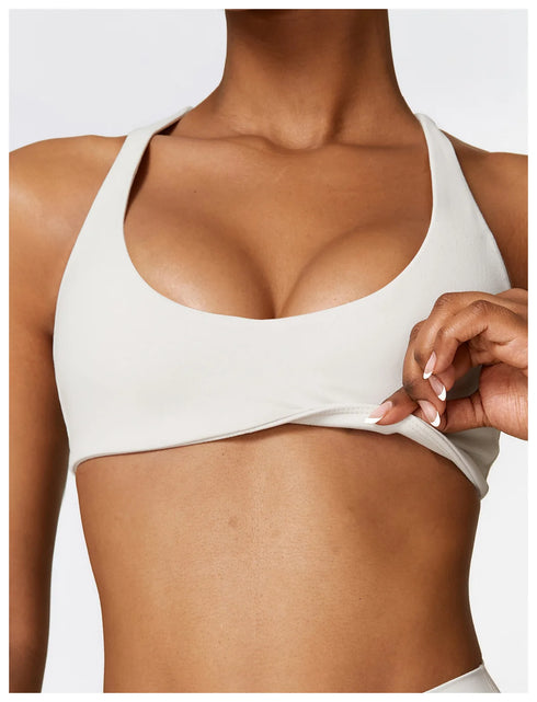 Sujetador deportivo con cuello halter para mujer