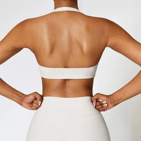 Sujetador deportivo con cuello halter para mujer