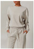 Women's 2-Piece Crewneck Top and Long Mid Rise Sports Pants Set