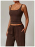 Women's 2-Piece Tank Top and Long Mid Rise Sports Pants Set