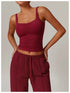 Women's 2-Piece Tank Top and Long Mid Rise Sports Pants Set