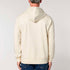 Back view of men’s natural organic cotton brushed heavyweight zip up sweatshirt on model – Louvóre apparel