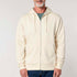 Front view of men’s natural organic cotton brushed heavyweight zip up sweatshirt on model – Louvóre apparel