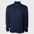 Front view flat lay of men’s navy blue performance quarter zip – Louvóre apparel