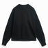 Front view flat lay of men’s black ultra heavyweight organic cotton French terry crew neck sweatshirt (500gsm) – Louvóre apparel