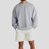 Front view of men’s silver gray ultra heavyweight organic cotton French terry crew neck sweatshirt (500gsm) – Louvóre apparel