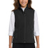 Front view of women’s cream black athletic soft vest on model – Louvóre athleisure apparel