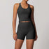 Women’s black athletic tank top and biker shorts set – Louvóre athleisure apparel