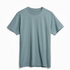 organic cotton crewneck t-shirt in a blue shade with subtle gray undertone from a front view