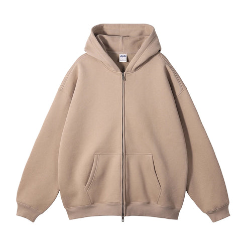 Men's Plush Oversized Heavyweight Full-Zip Hoodie