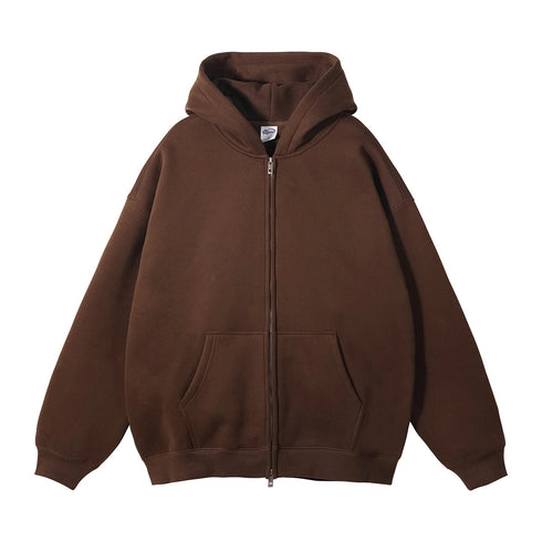 Men's Plush Oversized Heavyweight Full-Zip Hoodie