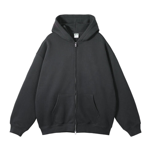 Men's Plush Oversized Heavyweight Full-Zip Hoodie