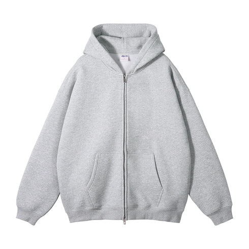 Men's Plush Oversized Heavyweight Full-Zip Hoodie