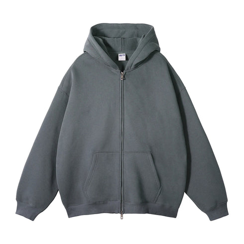Men's Plush Oversized Heavyweight Full-Zip Hoodie
