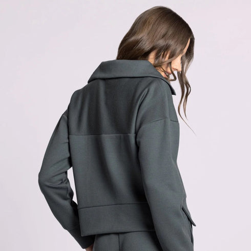 Sleek Ribbed Loungewear Jogger & Jacket Top Active Set