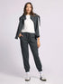 Sleek Ribbed Loungewear Jogger & Jacket Top Active Set