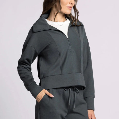 Sleek Ribbed Loungewear Jogger & Jacket Top Active Set
