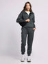 Sleek Ribbed Loungewear Jogger & Jacket Top Active Set