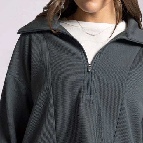 Sleek Ribbed Loungewear Jogger & Jacket Top Active Set