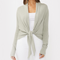 Waffle Knit Long Sleeve Tie Front Cardigan