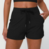 Women's Athletic Ribbed Shorts with Drawstrings