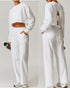Women's Open Back Cropped Top Wide Boot Pant Set