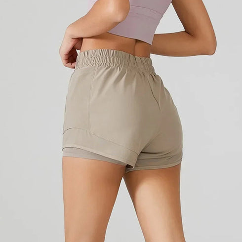 Women's High Waisted 2-in-1 Shorts