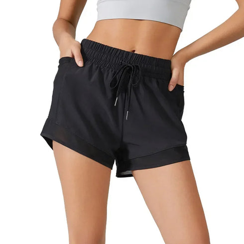 Women's High Waisted 2-in-1 Shorts
