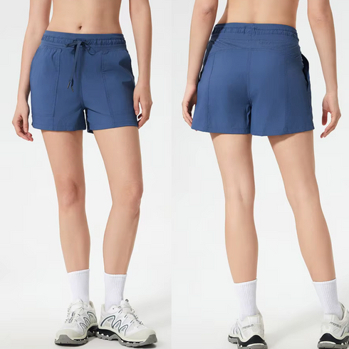 Women's Athletic Lightweight Shorts with Elastic Waist Band & Tie Strings