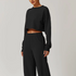 Women's Open Back Cropped Top Wide Boot Pant Set