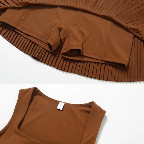 Women's Athletic Tank Top and Pleated Skirt Set