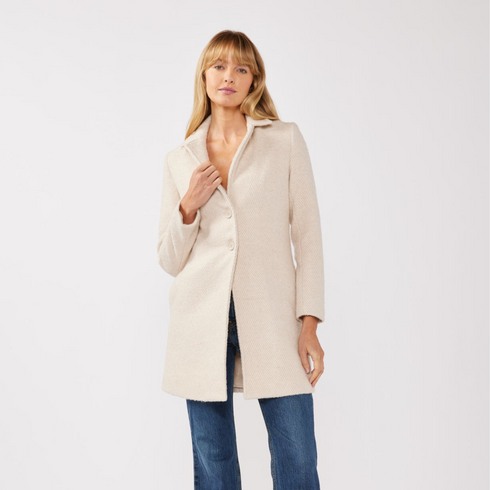 Women's Chevron Notched Lapel Coat