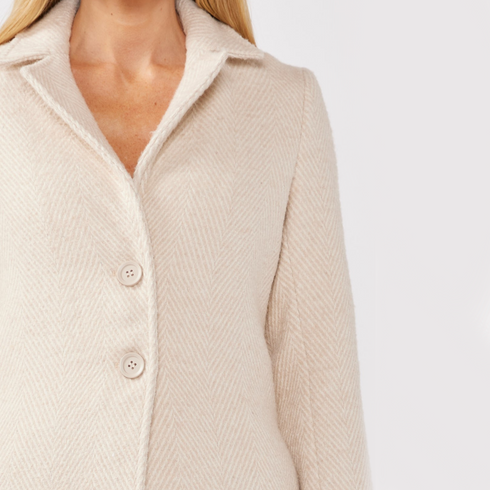 Women's Chevron Notched Lapel Coat