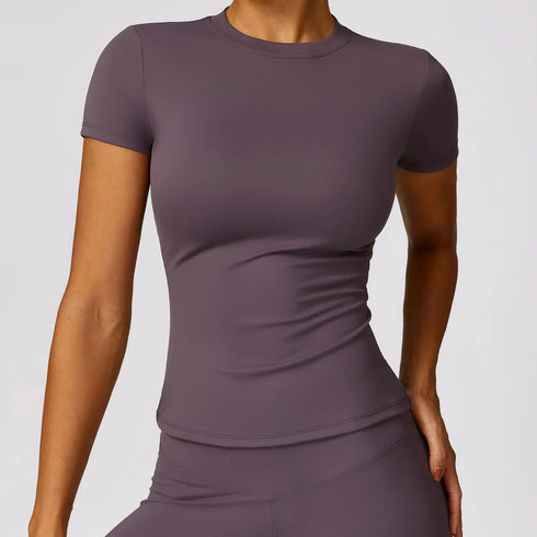 Women's Crewneck Short Sleeve Shirt – Form Fitting Athletic Blend Fabric