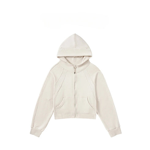 Women's Cropped Oversized Full Zip Hoodie