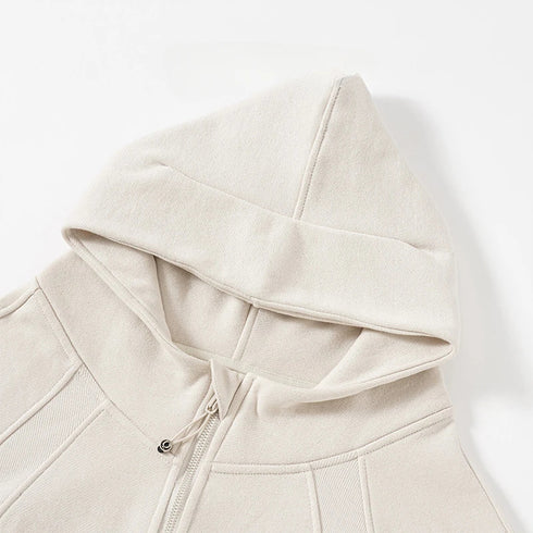 Women's Cropped Oversized Full Zip Hoodie