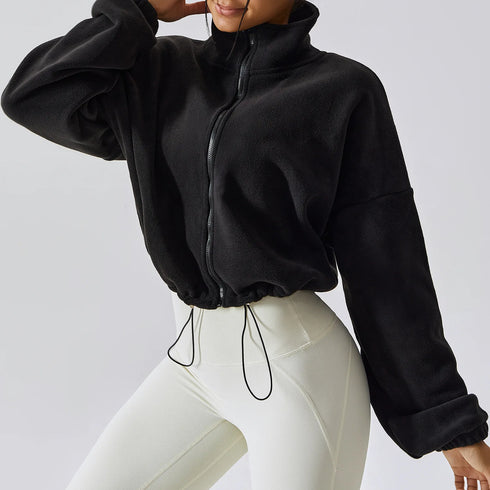 Women's Oversized Long Sleeve Fleece Jacket