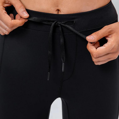 Women's High Waist Yoga Pants with Draw Strings and Pockets