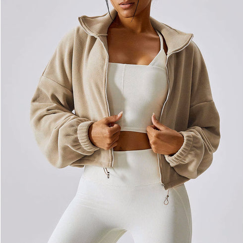 Women's Oversized Long Sleeve Fleece Jacket