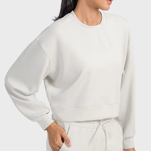 Sudadera de cuello redondo de gran tamaño para mujer