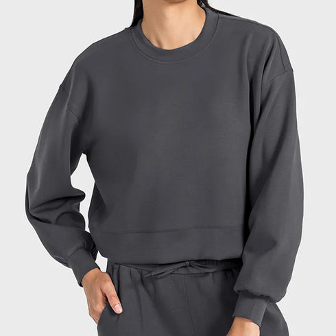 Sudadera de cuello redondo de gran tamaño para mujer