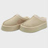 Women's Warm Plush Slip-on Platform Slippers with Stitching Design