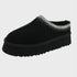 Women's Warm Plush Slip-on Platform Slippers with Stitching Design