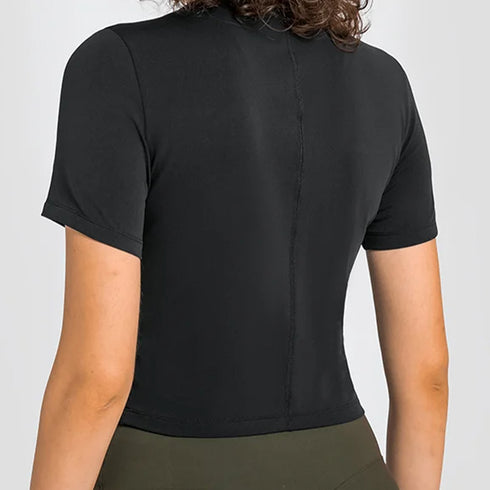 Camisa de manga corta suave y ajustada para mujer