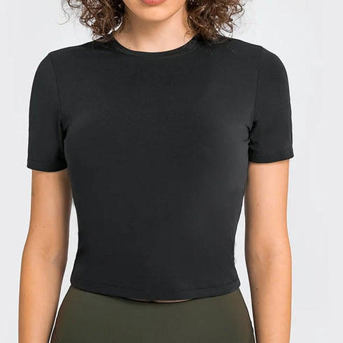 Camisa de manga corta suave y ajustada para mujer